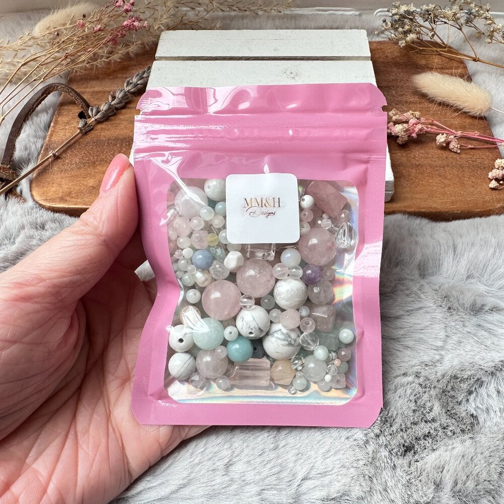 2~12mm Pastel/Light Color Loose Assorted Semi-Precious Gemstone Beads | 50g Bag